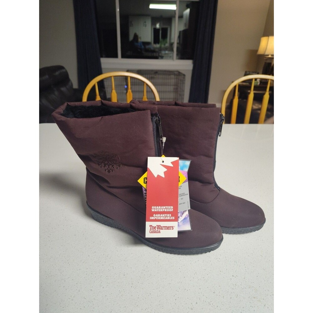 Toe Warmers Canada Jennifer Burgundy Boots Wind & Waterproof NWT 9 1/2 M